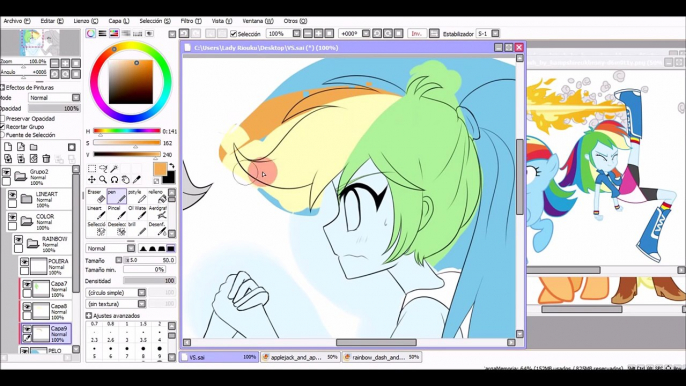 Speed Paint - Versus (Rainbow Dash and Applejack Equestria Girls)