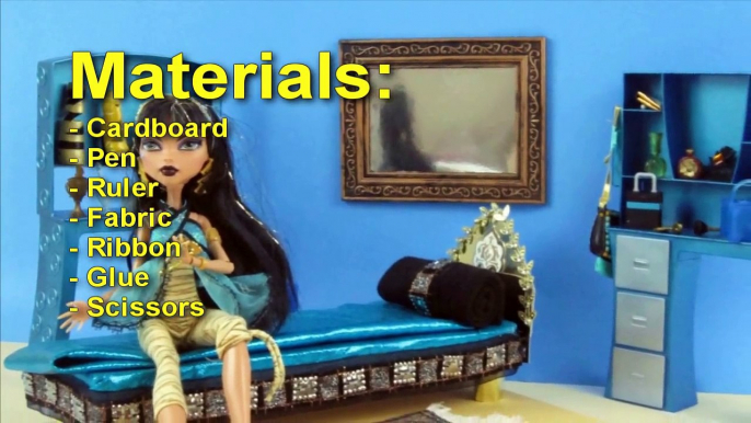 Monster High Tutorial: Cleo de Nile Doll Bed - Recycling - Doll Crafts - simplekidscrafts