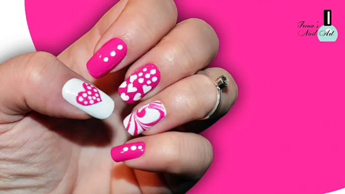 DIY Valentines Day Pink Heart! Without any Tools - Nail Art Tutorial to Paint your Nails at Home!