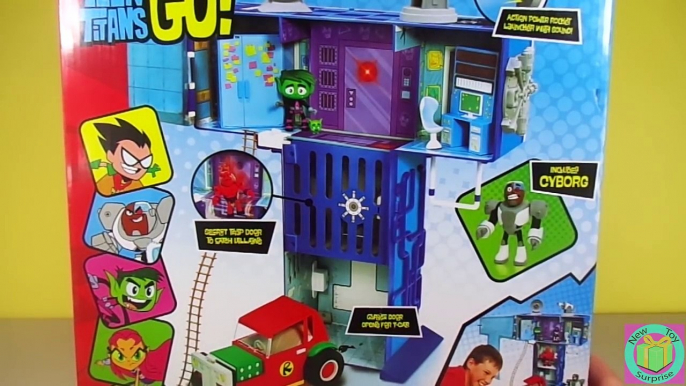 Teen Titans Go! T-Tower Playset and Cyborg figure Party with Beast Boy!