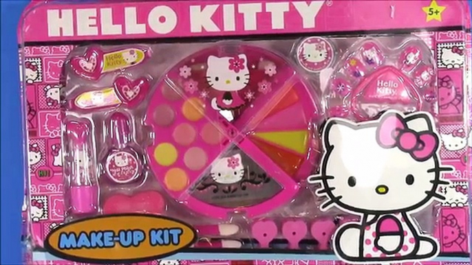 Hello Kitty Make-Up Set! Lip Gloss Palette Nail Polish & Press-On Nails! Shopkins Blind Bag!