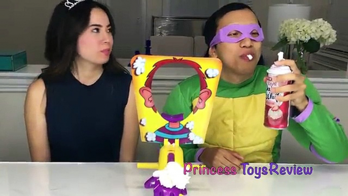 PIE FACE CHALLENGE Original New Messy Whipped Cream in the FACE Game Princess Sofia Egg Surprise Toy