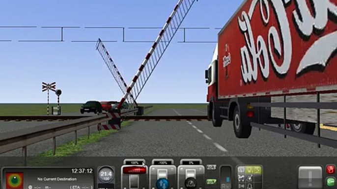 An EBO railroad crossing @ My route built to test railroad crossings in Train Simulator new