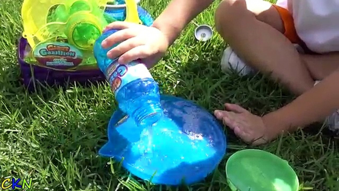 Make GIANT BUBBLES With Gazillion Power Wand And Bubble Mill Super-Sized Bubble Fun With Ckn Toys