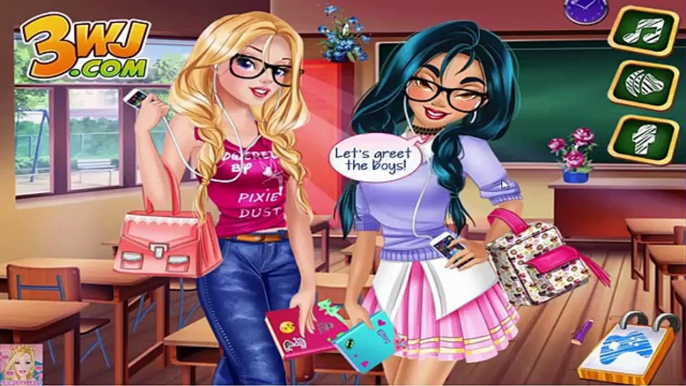 Princesses Off To School - Aurora and Jasmine Dress Up and Decoration Game