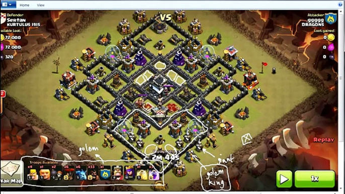 GoHog Strategy vs Maxed Defenses TH9 | Clan Wars | Clash Of Clans HD