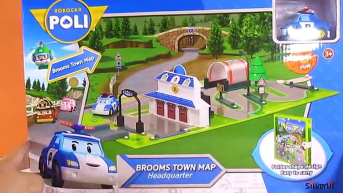 Робокар Поли на русском - обзор набора штаб-квартира спасателей. Robocar Poli brooms town map