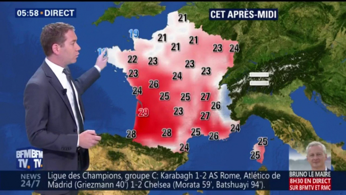 Météo: des précipitations dans la moitié nord ce jeudi