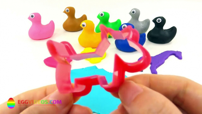 Play & Learn Colours with Playdough Ducks Clay Modelling Fun for Kids Zoo Animals Molds