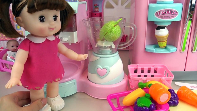 Baby Doli and fruit jelly juice maker toys baby doll play