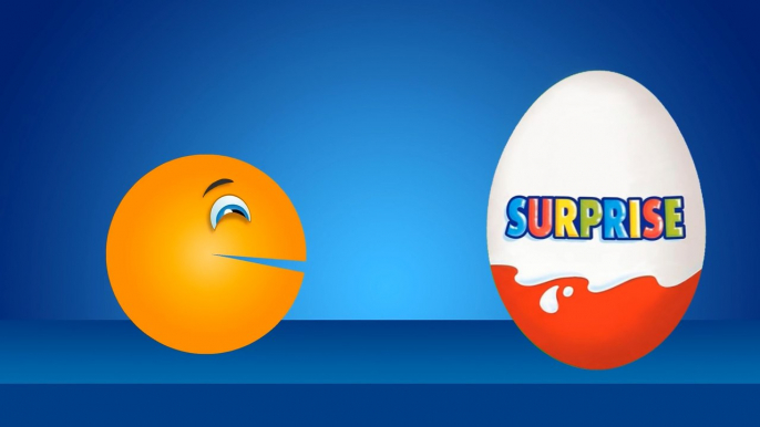 Learn Colors With Funny Pacman Kinder Surprise Eggs - Colour For Children to Learn with Packman Eggs