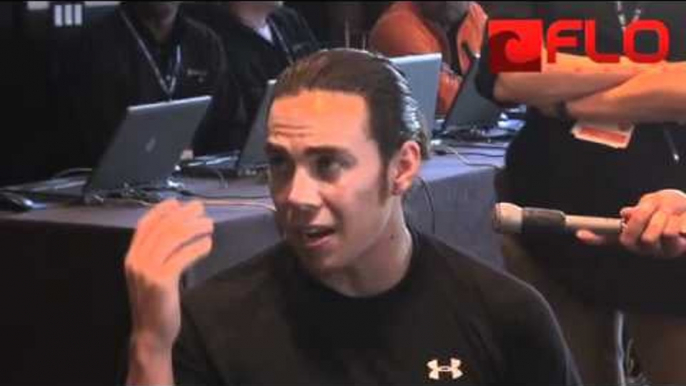 Apolo Anton Ohno after finishing New York City Marathon