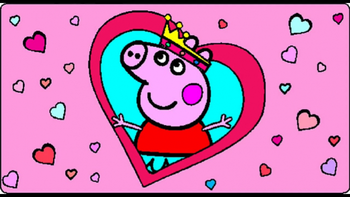 Peppa Pig Coloring Pages for Kids - Peppa Pig Coloring Games-Peppa Pig Valentines Card Coloring Book