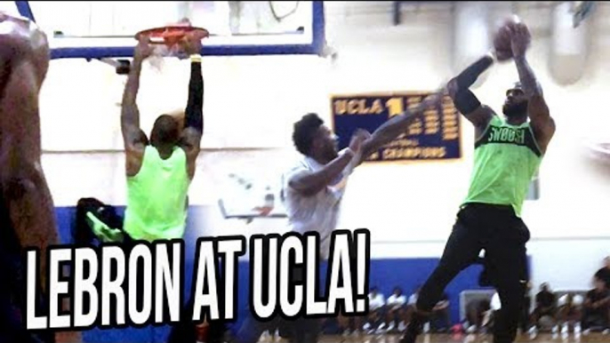 LEBRON JAMES Hoops at UCLA Gym VS LiAngelo Ball, UCLA & NBA Players!