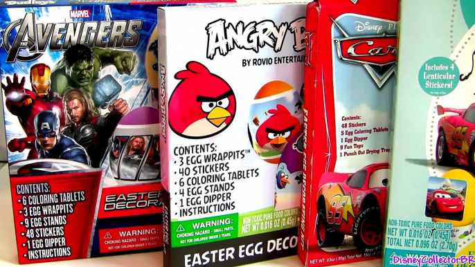 DIY Coloring Angry Birds Easter Egg with Disney Pixar Cars 2 Marvel The Avengers Decorating Kit