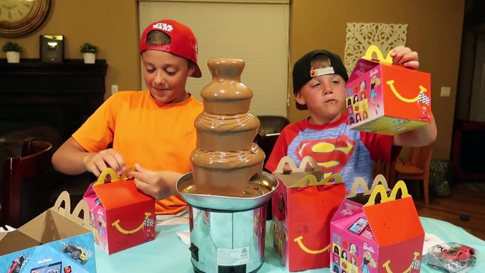 Chocolate Fountain Challenge McDonalds Food Gross Fondue Play Activities for Children