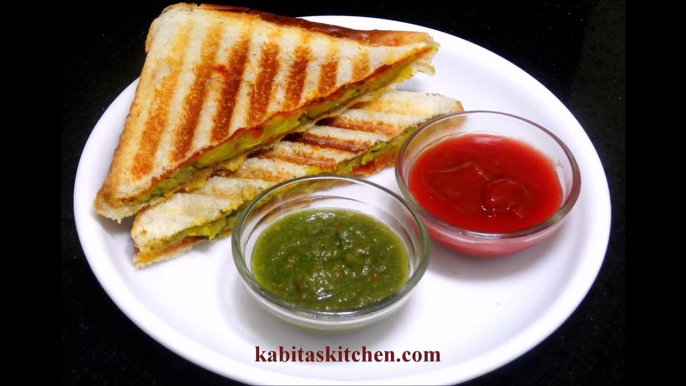Aloo Bharta Sandwich Recipe-Grilled Potato Sandwich-Potato Sandwich recipe-Indian Breakfast Recipe