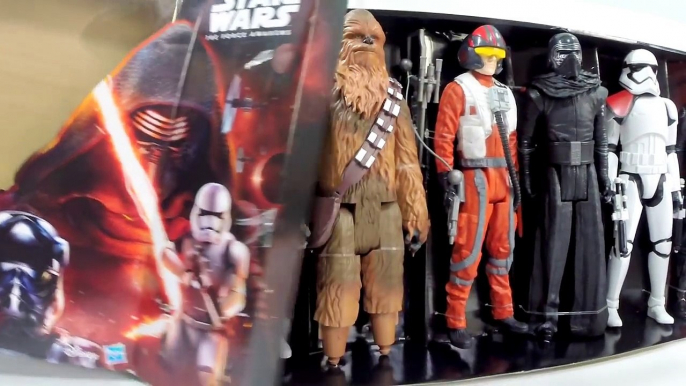 Bonecos Chewbacca, Kylo Ren, Stormtrooper, Finn, Poe Dameron e Tie Fighter Pilot