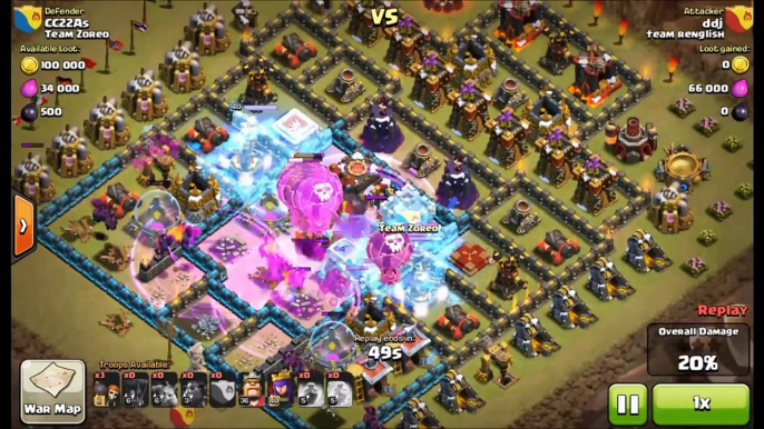 Clash Of Clans - LavaLoonion TH9 3 Star + Vs Max Base Without Heroes!