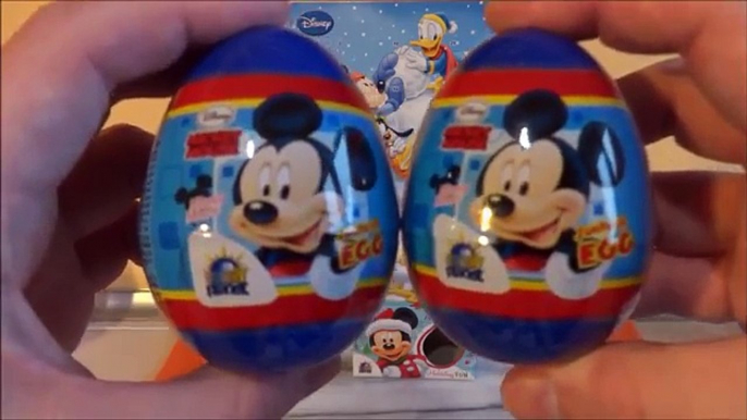 Disney Mickey Mouse 2-pack Surprise Eggs + Toys & Advent Calendar Christmas Set Unboxing Xmas