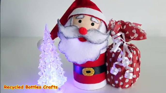 Recycled Crafts Ideas: DIY Santa Christmas Gifts |Plastic Bottles, Felt| - Recycled Bottles Crafts