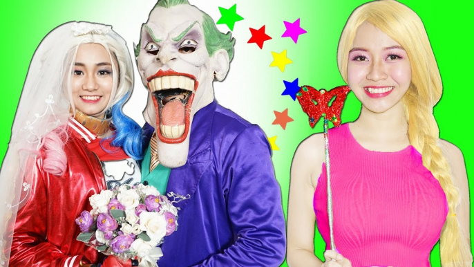 Spiderman Frozen Elsa Baby Love Story vs Harley Quinn & Joker Funny Prank Superhero in Real Life