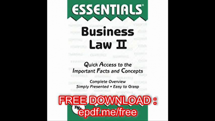 Business Law II Essentials (Essentials Study Guides)