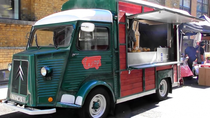 London Street Food. Italian Style Hamburger with Fontina Cheese. Cooked and Eaten near Hatton Garden