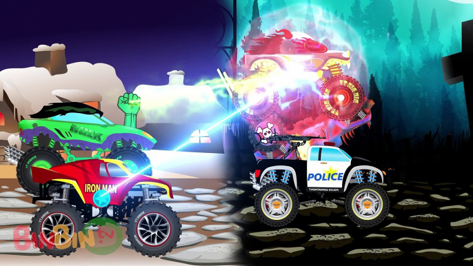 Good vs Evil | Iron Man Truck, Police Cars, Hulk Truck - Scary Monster Trucks, Jeep Truck, Trors