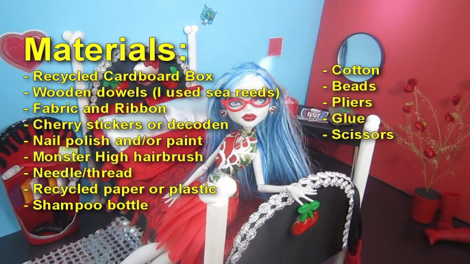 How to make a doll bed for Ghoulia Yelps - Recycling - Doll Crafts - simplekidscrafts