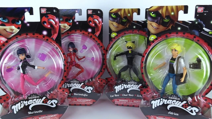 Miraculous Ladybug Action Figure Dolls FULL SET Ladybug, Cat Noir, Marinette, Adrien | Toy Caboodle