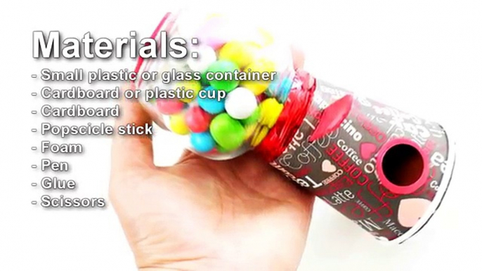 Functional / Working GUMBALL MACHINE - DIY - simplekidscrafts