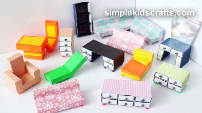 Make Matchbox Doll Furniture - (2nd part) - Doll Crafts - simplekidscrafts