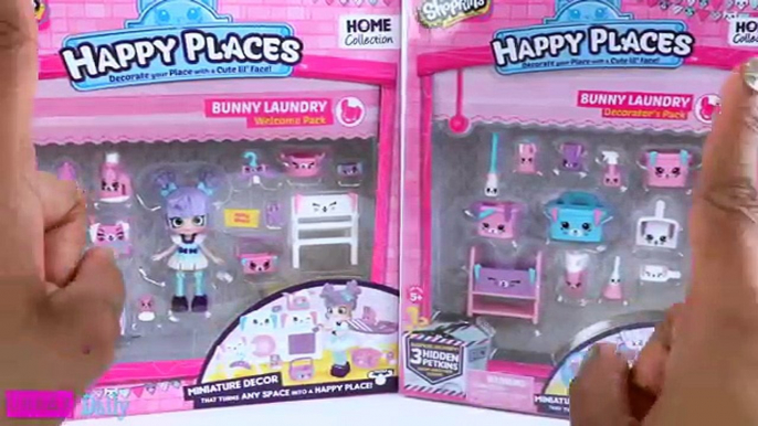 Unbox Daily: Shopkins Happy Places Bunny Laundry | PLUS Milly Mops and BLIND BAGS - 4K