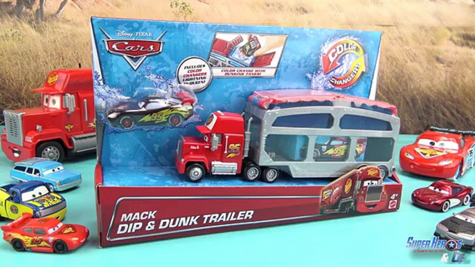 Disney Cars Color Changers Mack Truck Camion Flash McQueen Dip and Dunk Jouet Rayo Mcqueen Juguetes