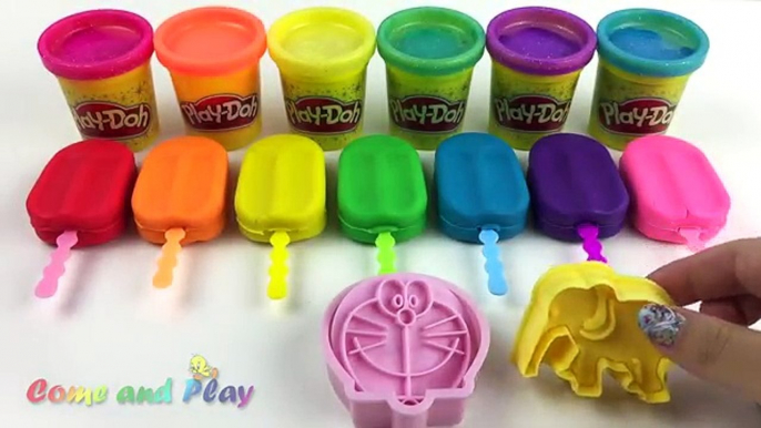 Learn Colors Play Doh Ice Cream Popsicle Elmo Peppa Elephant Dinosaur Fun & Creative for Kids Rhymes