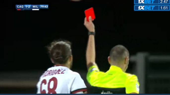 Ricardo Rodriguez RED CARD HD - Cagliari 1-2 Milan 21.01.2018