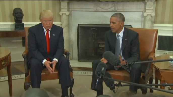 Obama y Trump escenifican el traspaso de poderes desde el Despacho Oval