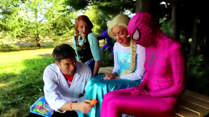 Frozen Elsa Gets BRACES! w/ Spiderman Joker Anna Maleficent Spidergirl Bubble Gum! Superhero Fun IRL