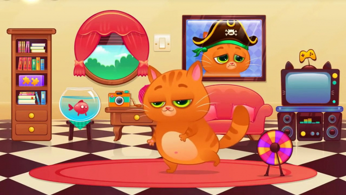 Котик Bubbu #1 игровой мультик для детей Котик играет в мячик My Virtual cat Bob Bubbu