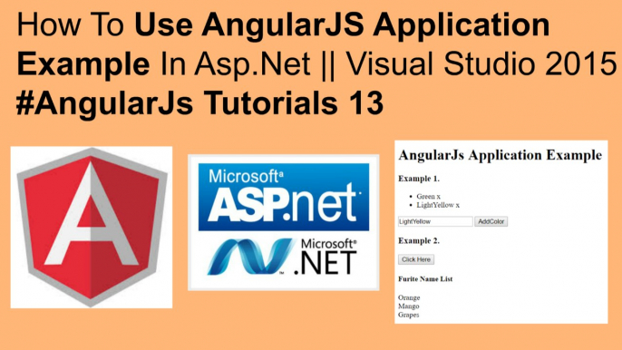 How to use angularjs application example in asp.net || visual studio 2015 #angularjs tutorials 13