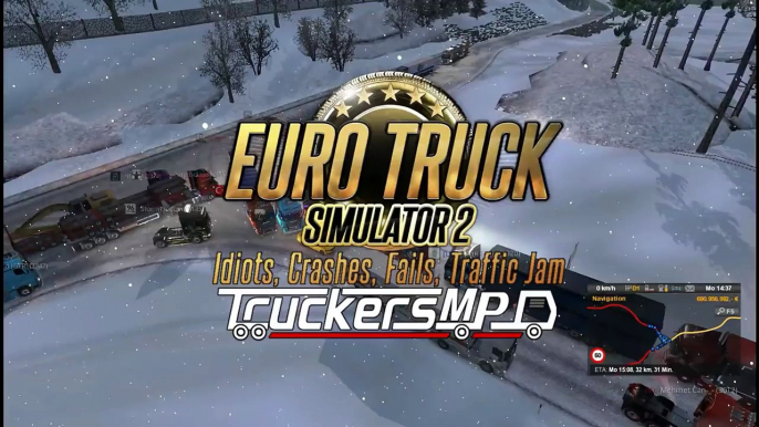 ETS 2 - Multiplayer [Winter] | Idiots, Crashes, Fails, Traffic Jam,.#32