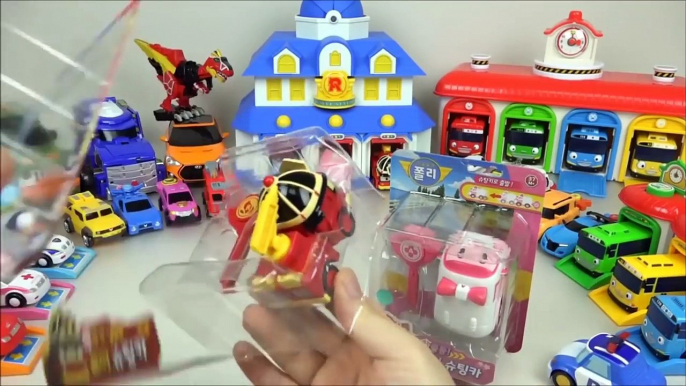 Robocar Poli Roy Fire truck car toys and Tobot fire truck