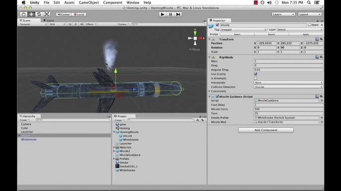 Realistic Smoke Trail in Unity 3d