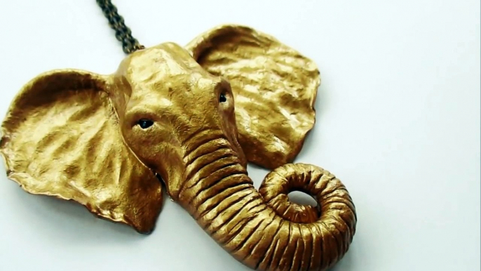 Polymer Clay Elephant Statement Pendant/Necklace Tutorial || Maive Ferrando