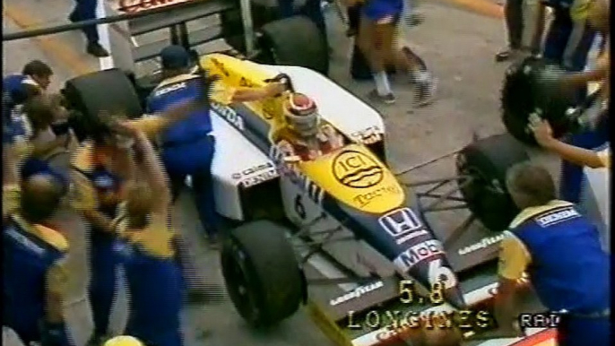 Gran Premio di Germania 1986: Intervista a Patrese, pit stop di N. Piquet e Mansell e sorpasso di N. Piquet a Prost