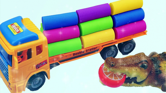 DIY How to make Kinetic Sand Rainbow Car Truck Fruit Learn Colors with Johny Johny Yes Papa Nursery