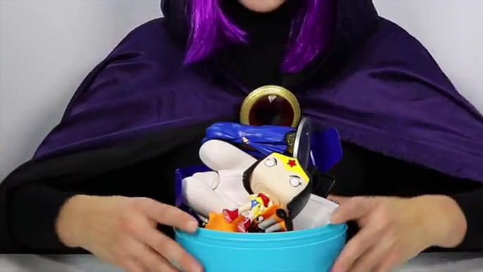 TEEN TITANS Raven Cosplay Surprise + My RAVEN Collection in Giant Teen Titans Surprise Egg + DC Toys