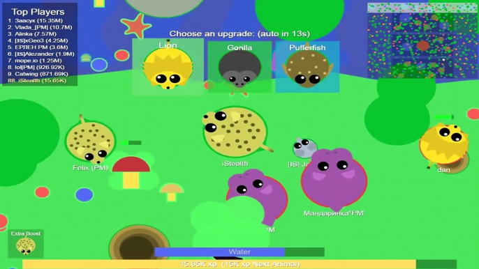 MOPE.IO ALL THE ANIMALS IN THE GAME UNTIL BLACK DRAGON!! (New Mope.io Update Animals Order)