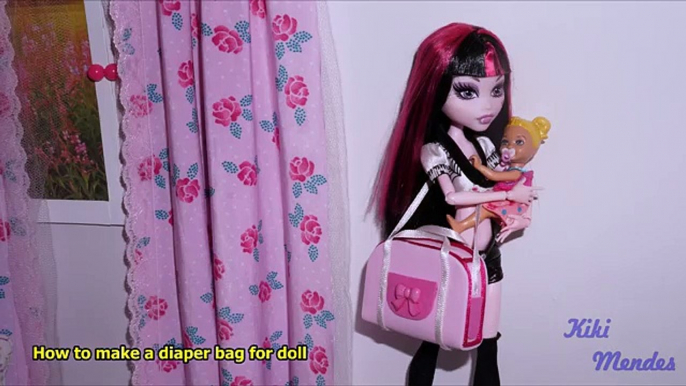 How to make a baby diaper bag for dolls (Barbie and others) - miniature crafts DIY